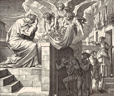 Saint Peter's vision of a sheet with animals, New Testament, by Julius Schnorr von Carolsfeld, 1860