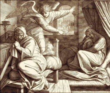 Angel Warns Joseph to leave Bethlehem and flee to Egypt, by Julius Schnorr von Carolsfeld