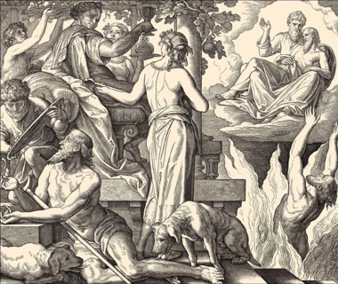The parable of the rich man and Lazarus, New Testament, by Julius Schnorr von Carolsfeld, 1860
