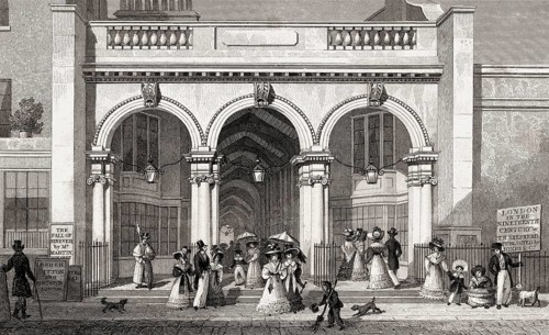 Burlington Arcade, London, UK, illustration by Th. H. Shepherd, 1826