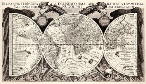 Noua orbis terrarum, modern depiction of the world, by Philippus Eckebrecht, 1630