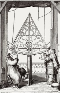 Observing the sky with a brass sextant, Johannes Hevelius and his wife, Danzig, 1673