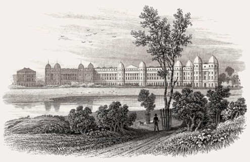 Sussex Place, Regent's Park, London, UK, illustration by Th. H. Shepherd, 1826