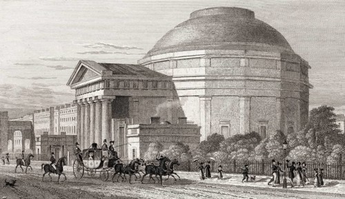 The London Colosseum, Regent's Park, London, UK, illustration by Th. H. Shepherd, 1826