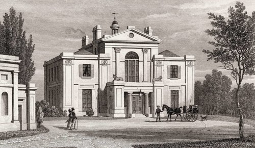 Villa in the Regent's Park, London, UK, illustration by Th. H. Shepherd, 1826