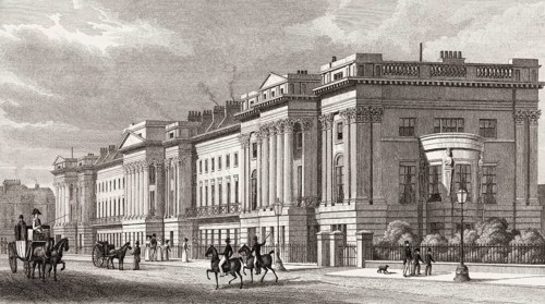 Cornwall Terrace, Regent's Park, London, UK, illustration by Th. H. Shepherd, 1826