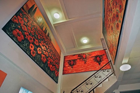 Art, paintings by local people in the bungalow complex near Denpasar, Bali, Indonesia, Asia