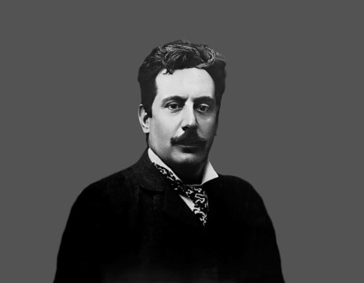 Giacomo Puccini, 1858 –1924, Italian composer, digitally edited according to a photograph