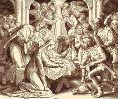 The birth of Jesus Christ, by Julius Schnorr von Carolsfeld