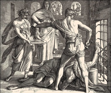 The Beheading of John the Baptist, New Testament, by Julius Schnorr von Carolsfeld, 1860