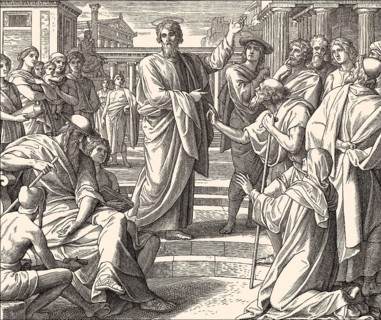 The Areopagus sermon, New Testament, by Julius Schnorr von Carolsfeld, 1860