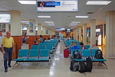 Waiting room with passengers, airport, Denpasar, Bali, Indonesia, Asia