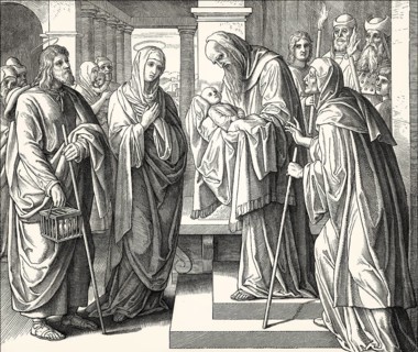 Simeon and Anna recognize Jesus, by Julius Schnorr von Carolsfeld