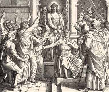 Jesus Delivered To Be Crucified by Pontius Pilate, by Julius Schnorr von Carolsfeld, 1860