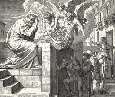 Saint Peter's vision of a sheet with animals, New Testament, by Julius Schnorr von Carolsfeld, 1860