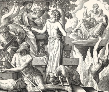 The parable of the rich man and Lazarus, New Testament, by Julius Schnorr von Carolsfeld, 1860