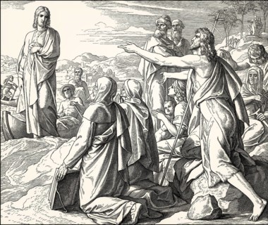 Witness of John the Baptist, New Testament, by Julius Schnorr von Carolsfeld, 1860