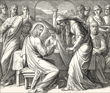 The Anointing of Jesus at Bethany, New Testament, by Julius Schnorr von Carolsfeld, 1860