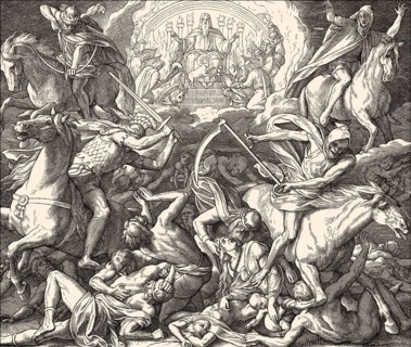 The Four Horsemen of the Apocalypse, Book of Revelation, New Testament, by Julius Schnorr von