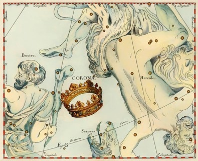 Corona boreal constellation of Northern Crown, Prodromus Astronomiae, by Johannes Hevelius, 1690