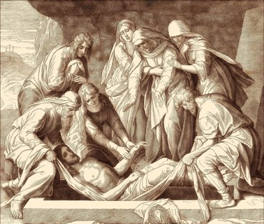 The Burial of Jesus, New Testament, by Julius Schnorr von Carolsfeld, 1860