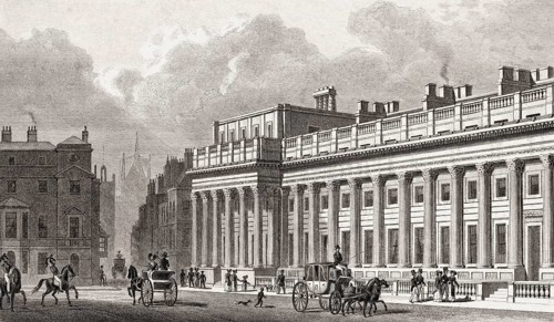 New Treasury Building, Whitehall, London, illustration by Th. H. Shepherd, 1828