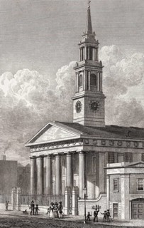 St John's Church, Waterloo Road, London, illustration by Th. H. Shepherd, 1828