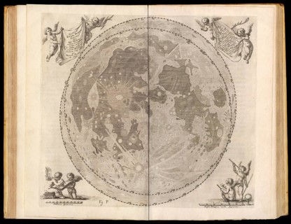 Selenographia, description of the moon, book by Johannes Hevelius, 1647