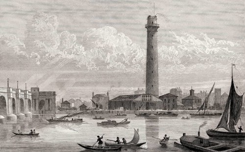 The New Shot Mill, London, illustration by Th. H. Shepherd, 1828
