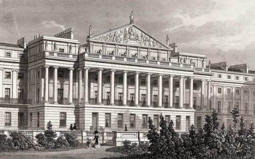 Cumberland Terrace, Regent's Park, London, UK, illustration by Th. H. Shepherd, 1826