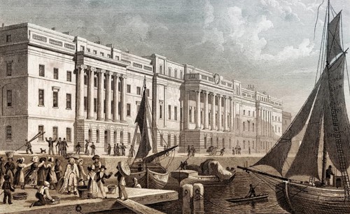 The Custom House, London, UK, illustration by Th. H. Shepherd, 1826