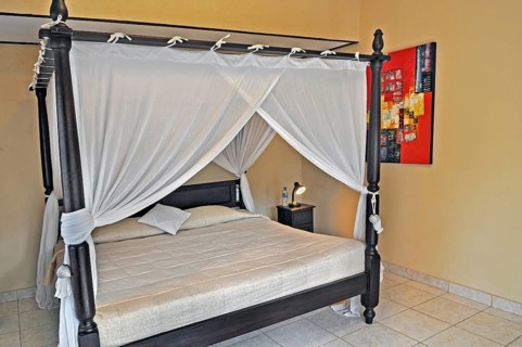 Room with double bed in bungalow complex near Denpasar, Bali, Indonesia, Asia