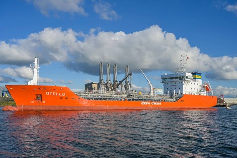Chemical tanker Otello from Limassol Cyprus, seaport, Wismar, Mecklenburg-Western Pomerania,