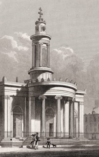 All Saints Cathedral, Camden Street, London, illustration by Th. H. Shepherd, 1828