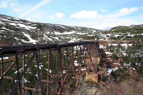 A steel bridge constructed in 1901, tallest cantilever bridge in the world used until 1969, White