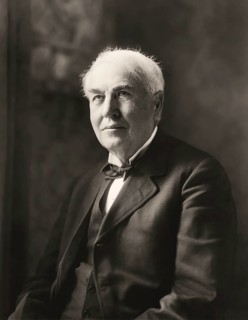 Portrait of Thomas Alva Edison, 1847, 1931, American inventor, c. 1922, digitally