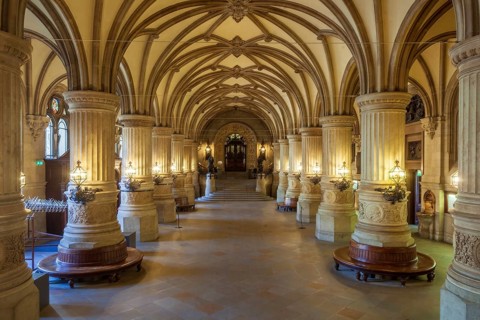 Columned Hall in Hamburg City Hall, Hamburg, Germany, Europe