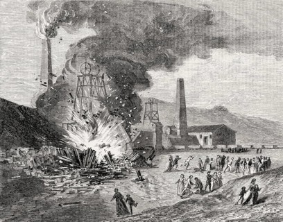 The Lundhill Colliery explosion, a coal mining accident on 19 February 1857 in Wombwell, Yorkshire,