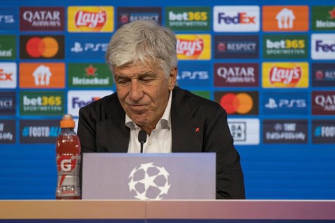 Football match, Coach Gian Piero GASPERINI Atalanta Bergamo at the press conference after the