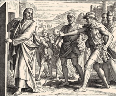 Healing the Blind, New Testament, by Julius Schnorr von Carolsfeld, 1860