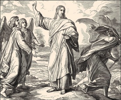 The temptation of Christ, New Testament, by Julius Schnorr von Carolsfeld, 1860