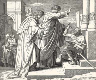 St. Peter Healing the Crippled Beggar, New Testament, by Julius Schnorr von Carolsfeld, 1860