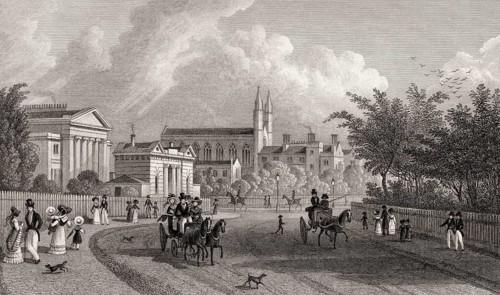 Royal Hospital Of St Katherine, Regent's Park, London, UK, illustration by Th. H. Shepherd, 1826