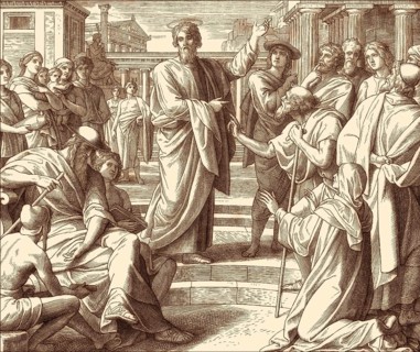 The Areopagus sermon, New Testament, by Julius Schnorr von Carolsfeld, 1860