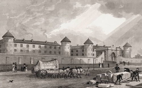 Millbank Prison, Millbank, Westminster, London, illustration by Th. H. Shepherd, 1828