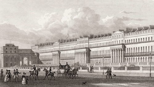 Chester Terrace, Regent's Park, London, UK, illustration by Th. H. Shepherd, 1826