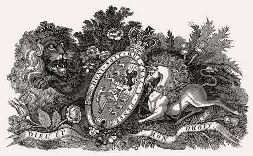 Royal symbol, England, illustration by Th. H. Shepherd, 1826