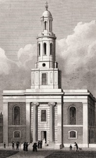 The Church of St. John the Baptist, Hoxton, illustration by Th. H. Shepherd, 1828