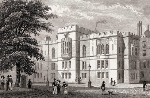 The New Library and Parliament Chambers, London, illustration by Th. H. Shepherd, 1828