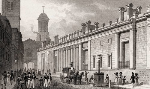 The Bank of England, London, UK, illustration by Th. H. Shepherd, 1826